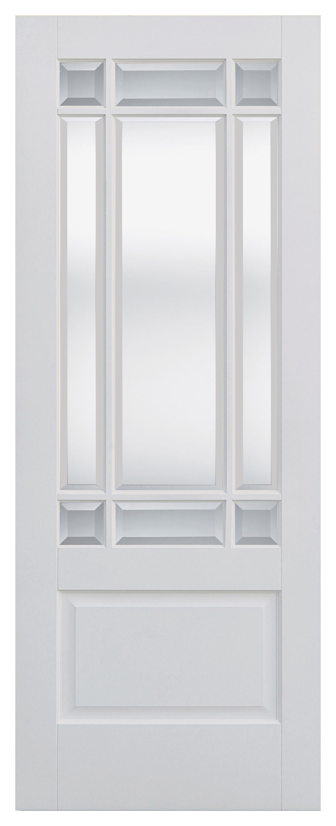 Image of LPD Internal Downham 9 Lite Glazed Primed White Solid Core Door - 762 x 1981mm