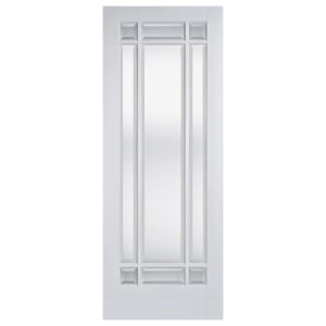 LPD Internal Manhattan Clear Glazed Primed White Door - 1981mm