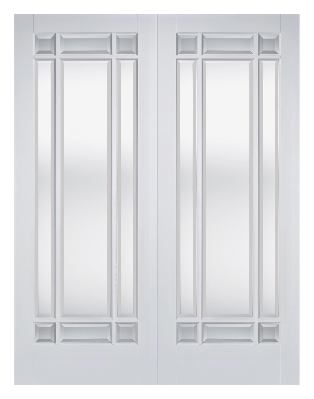 Image of LPD Internal Manhattan Pair 9 Lite Pair Primed White Solid Core Door - 1067 x 1981mm