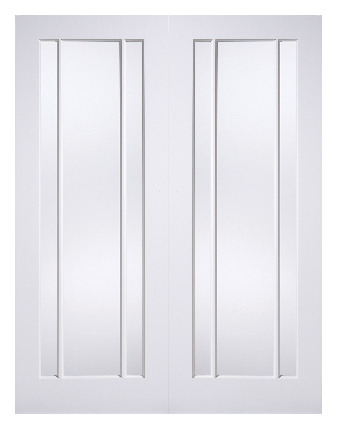 LPD Internal Lincoln Pair Clear Glazed Primed White Door - 1981mm