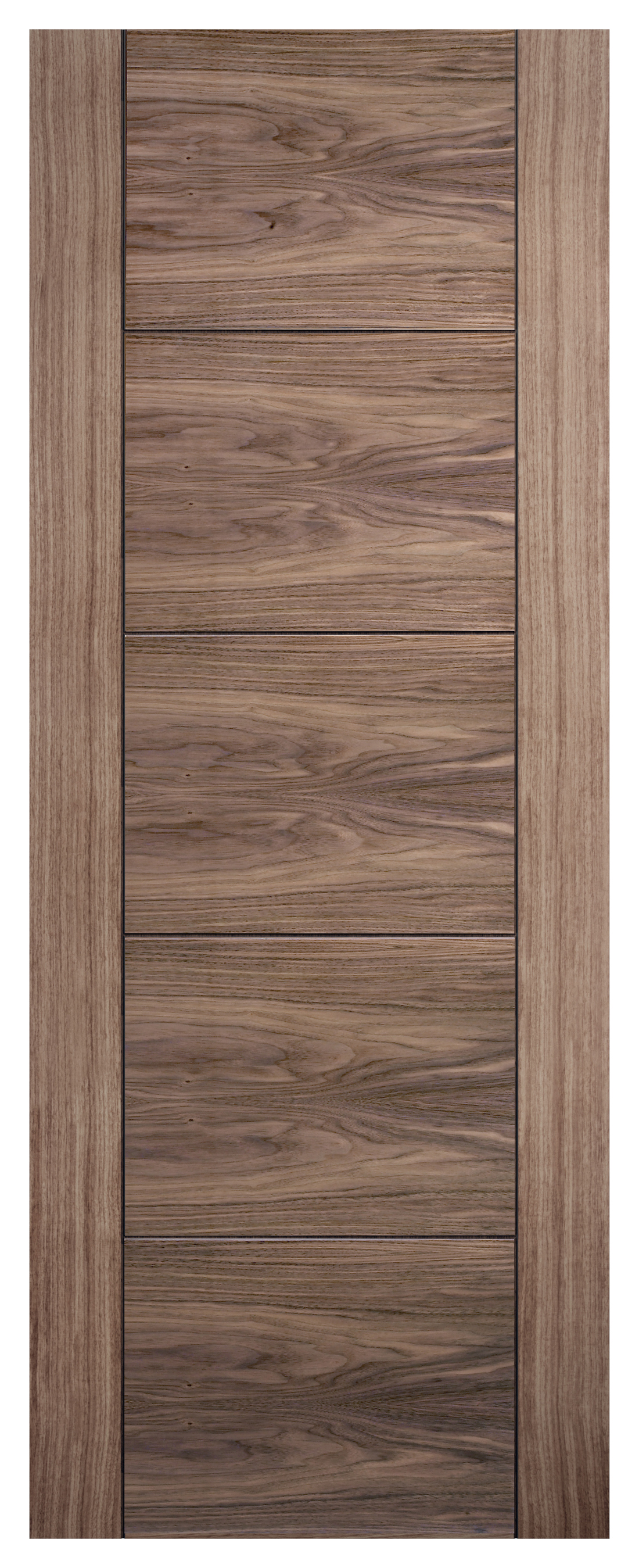 Image of LPD Internal Vancouver 5 Panel Pre-Finished Walnut Solid Core Door - 762 x 1981mm
