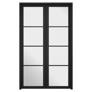 LPD Internal Soho Clear Glazed Black Primed Room Divider - 2031mm