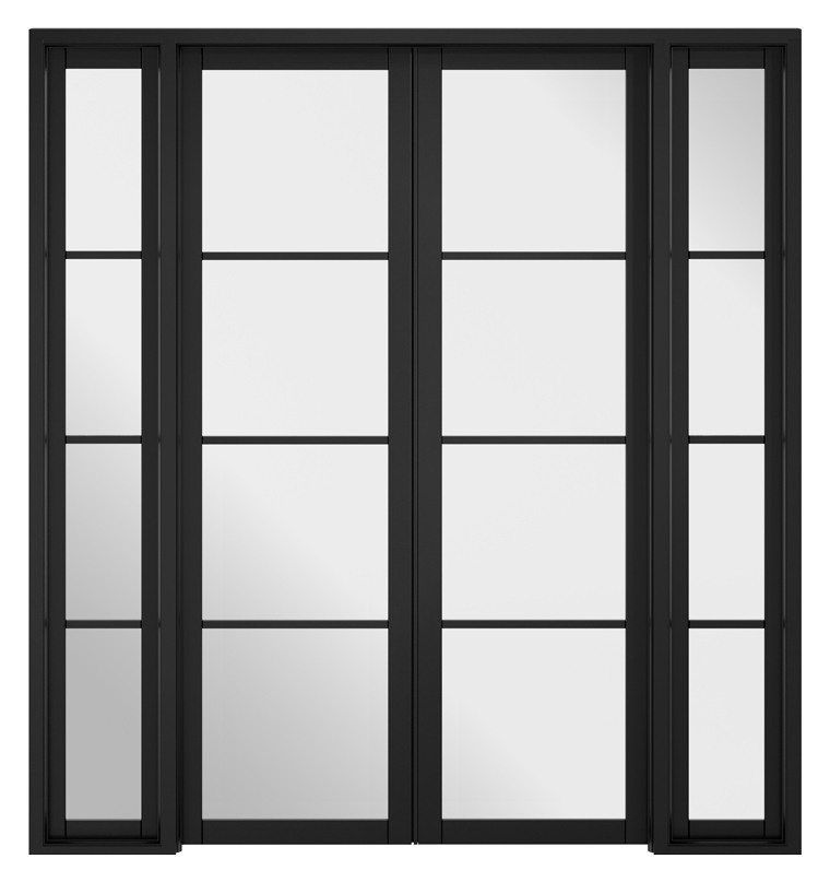 LPD Internal Soho Room Divider W6 Primed Black Solid Core Door - 1904 x 2031mm