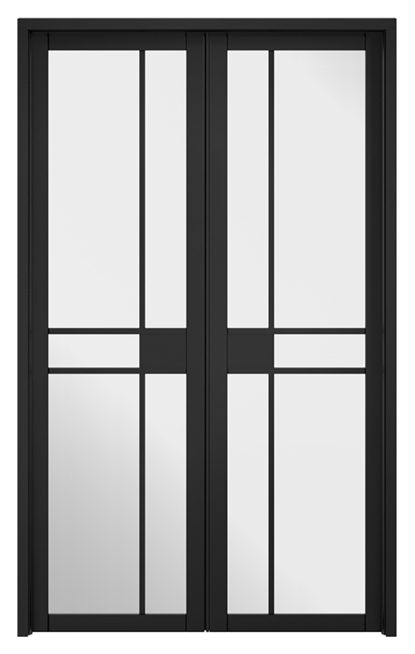 LPD Internal Greenwich Clear Glazed Black Primed Glazed Room Divider - 2031mm