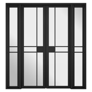 Image of LPD Internal Greenwich Room Divider W6 Primed Black Solid Core Door - 1904 x 2031mm