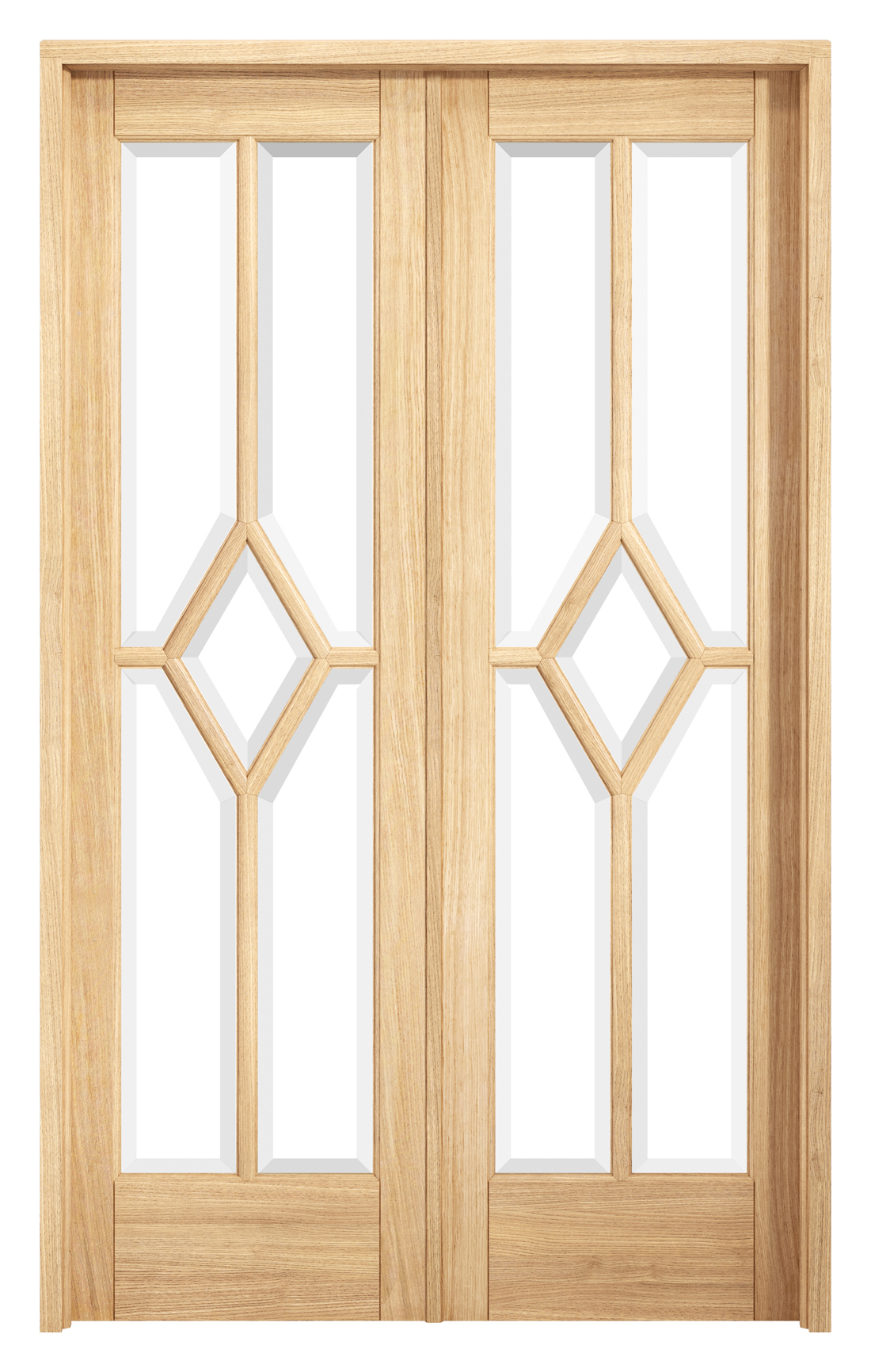 Image of LPD Internal Reims Room Divider W4 Pre-Finished Oak Solid Core Door - 1246 x 2031mm