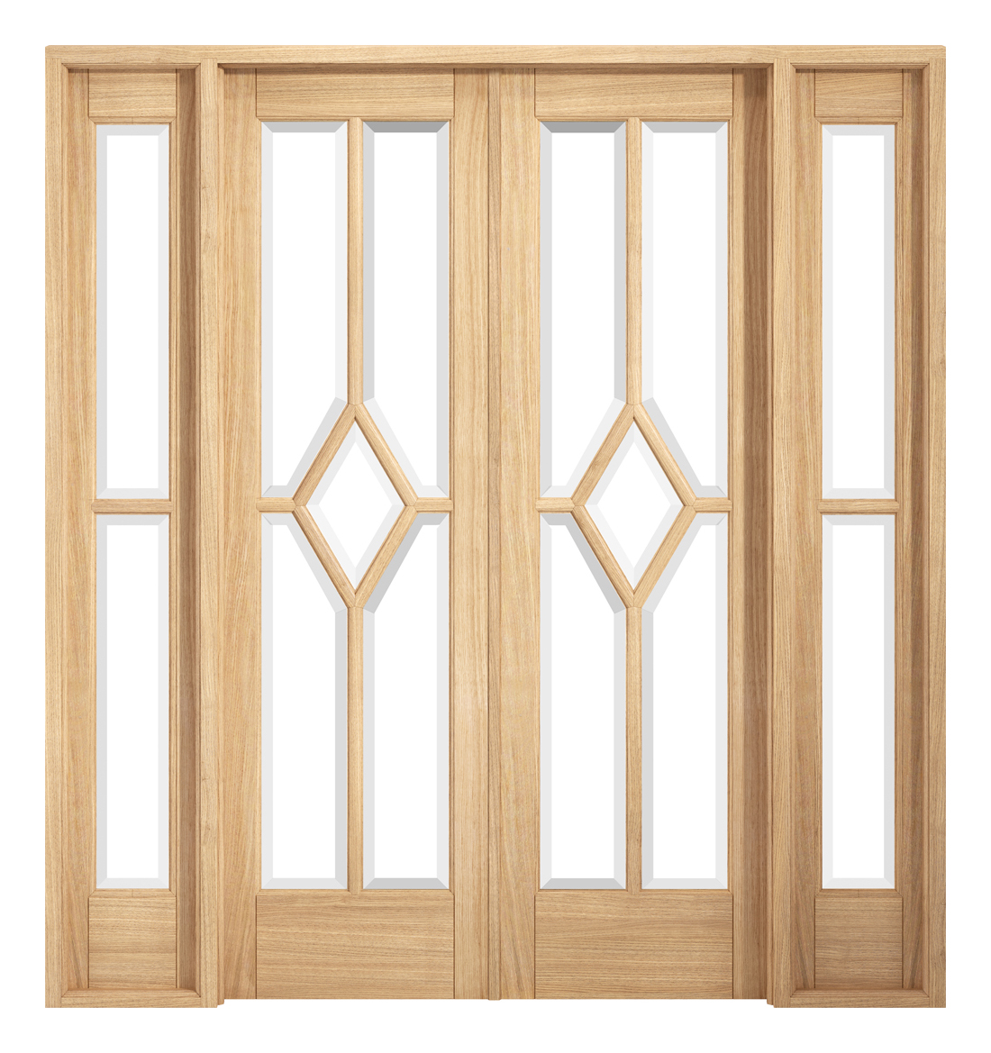 Image of LPD Internal Reims Room Divider W6 Pre-Finished Oak Solid Core Door - 1904 x 2031mm