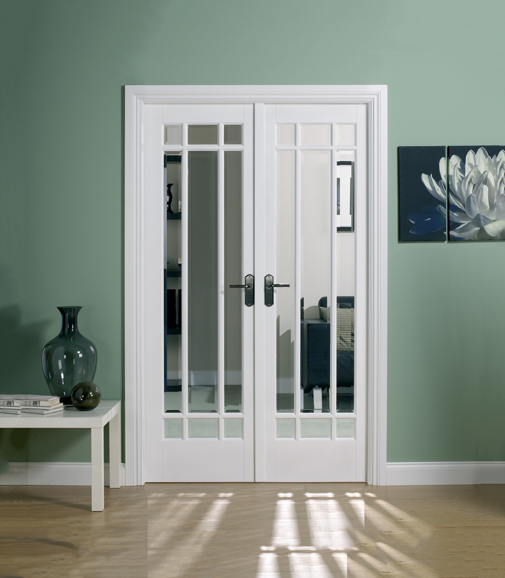 Image of LPD Internal Manhattan Room Divider W4 Primed White Solid Core Door - 1246 x 2031mm