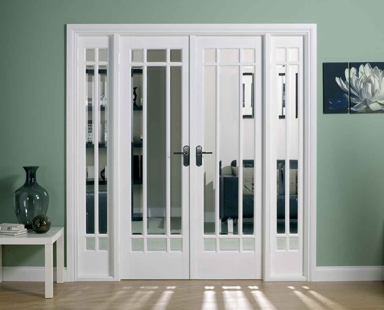 Image of LPD Internal Manhattan Room Divider W6 Primed White Solid Core Door - 1904 x 2031mm