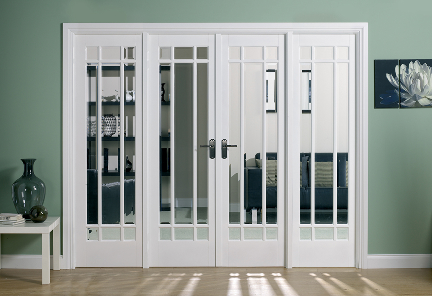 Image of LPD Internal Manhattan Room Divider W8 Primed White Solid Core Door - 2478 x 2031mm
