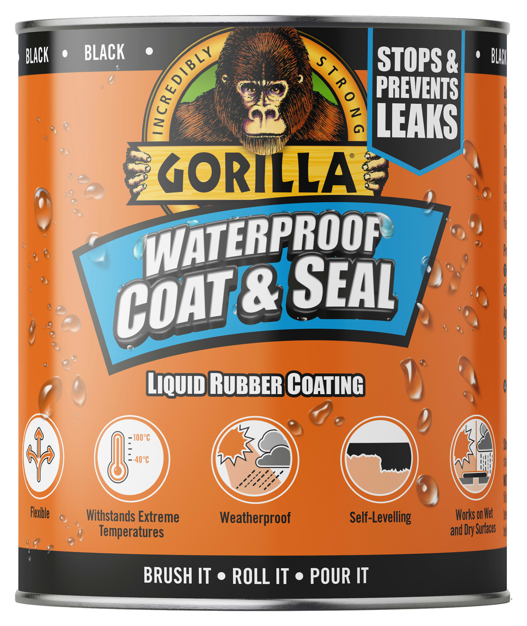 Gorilla Black Waterproof Coat & Seal - 473ml