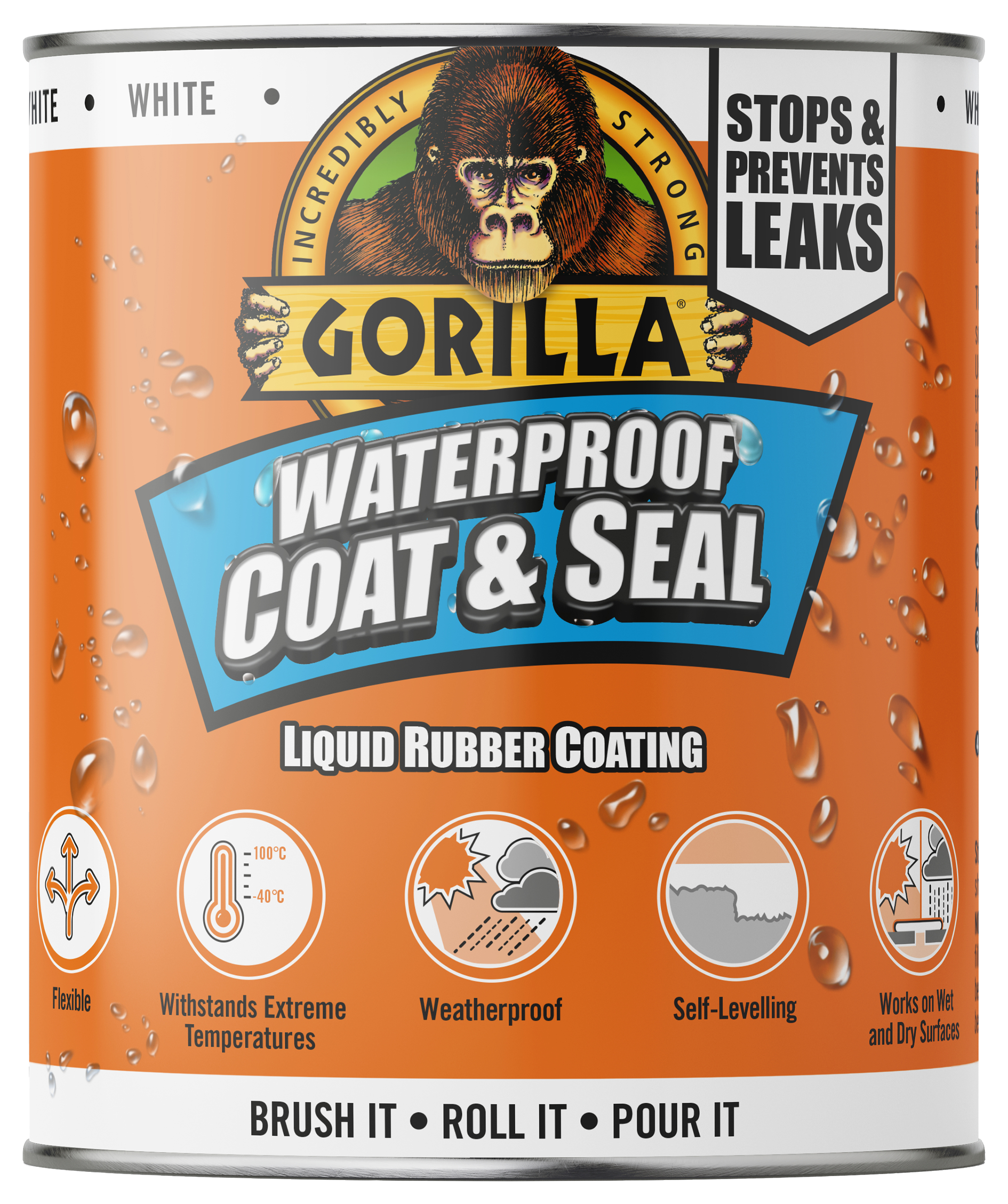 Image of Gorilla White Waterproof Coat & Seal - 946ml