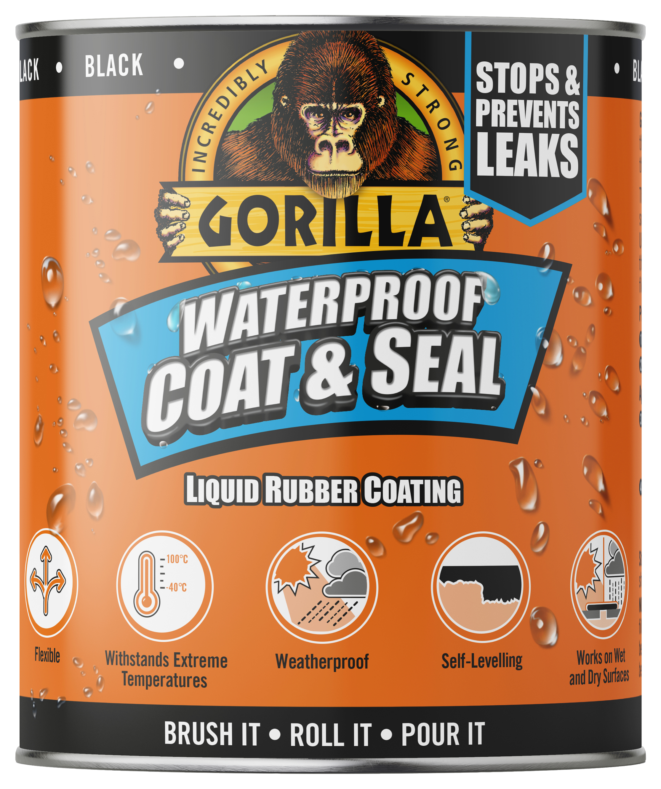 Image of Gorilla Black Waterproof Coat & Seal - 946ml