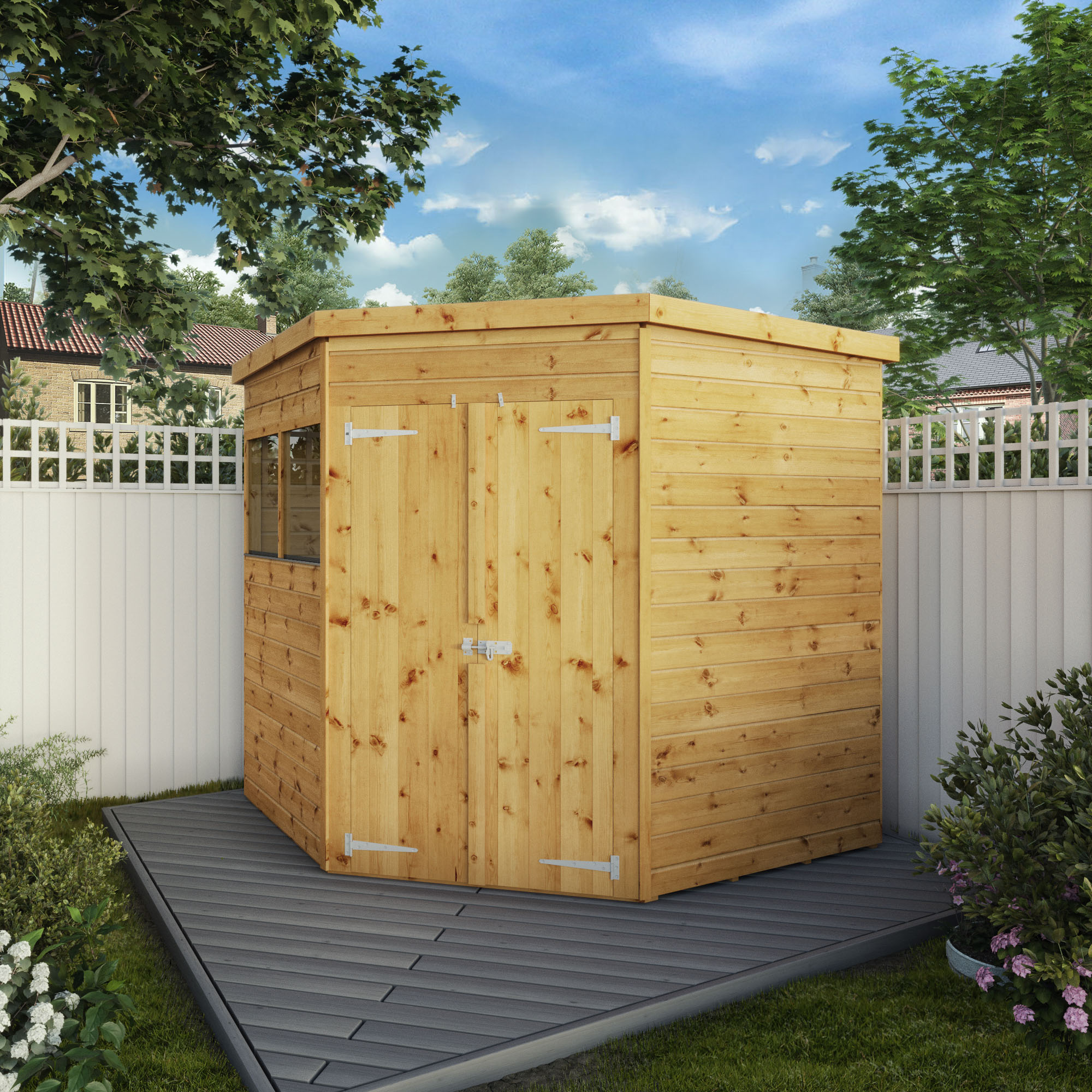 Image of Mercia 7 x 7ft Shiplap Corner Timber Shed