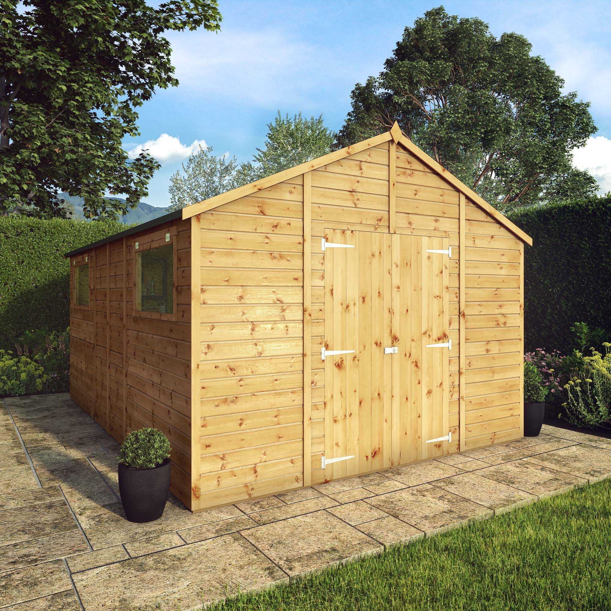 Mercia Premium Shiplap Apex Workshop Timber Shed - 14 x 10ft