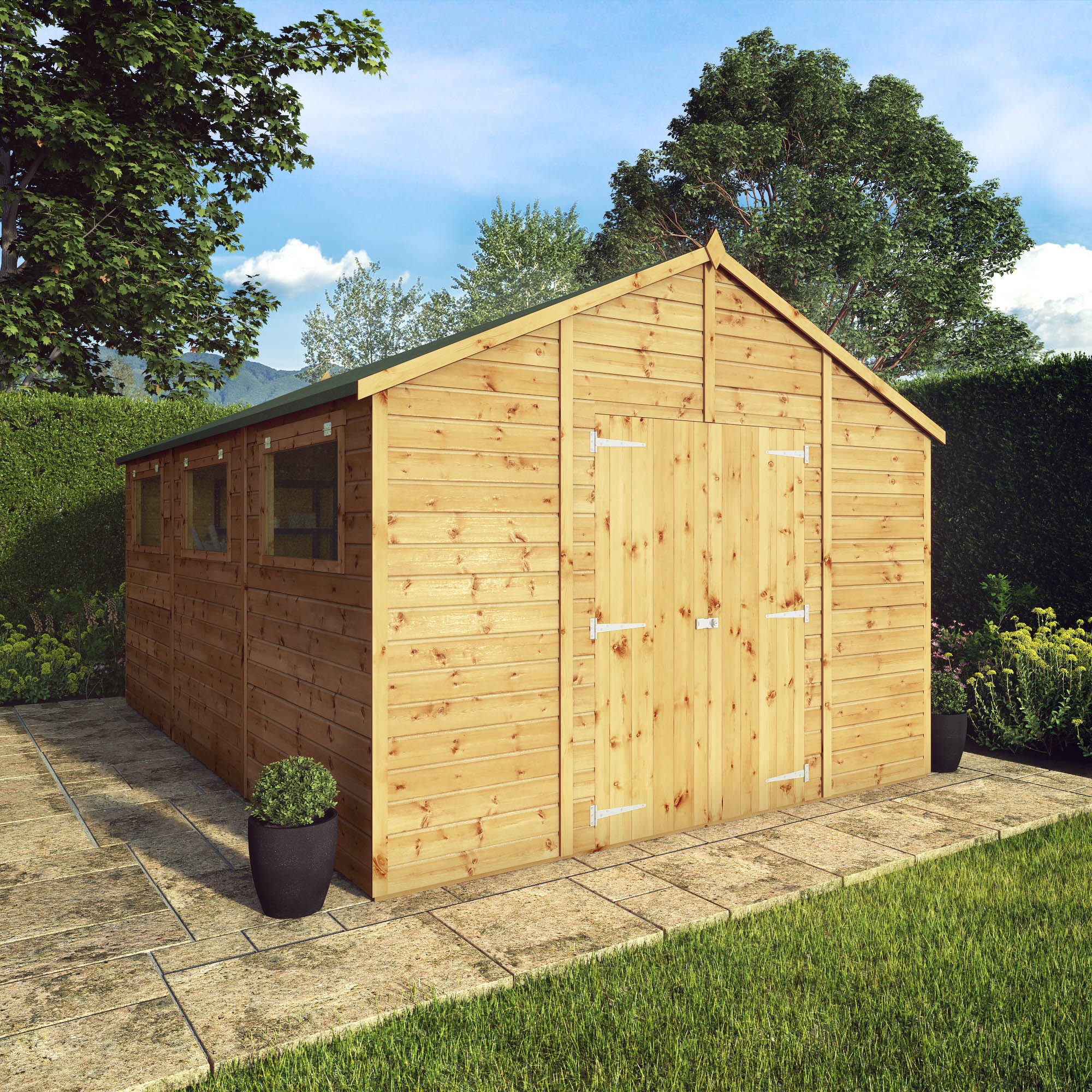 Mercia Premium Shiplap Apex Workshop Timber Shed - 15 x 10ft