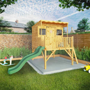 Mercia 14 x 7ft Pent Style Timber Playhouse with Tower & Slide