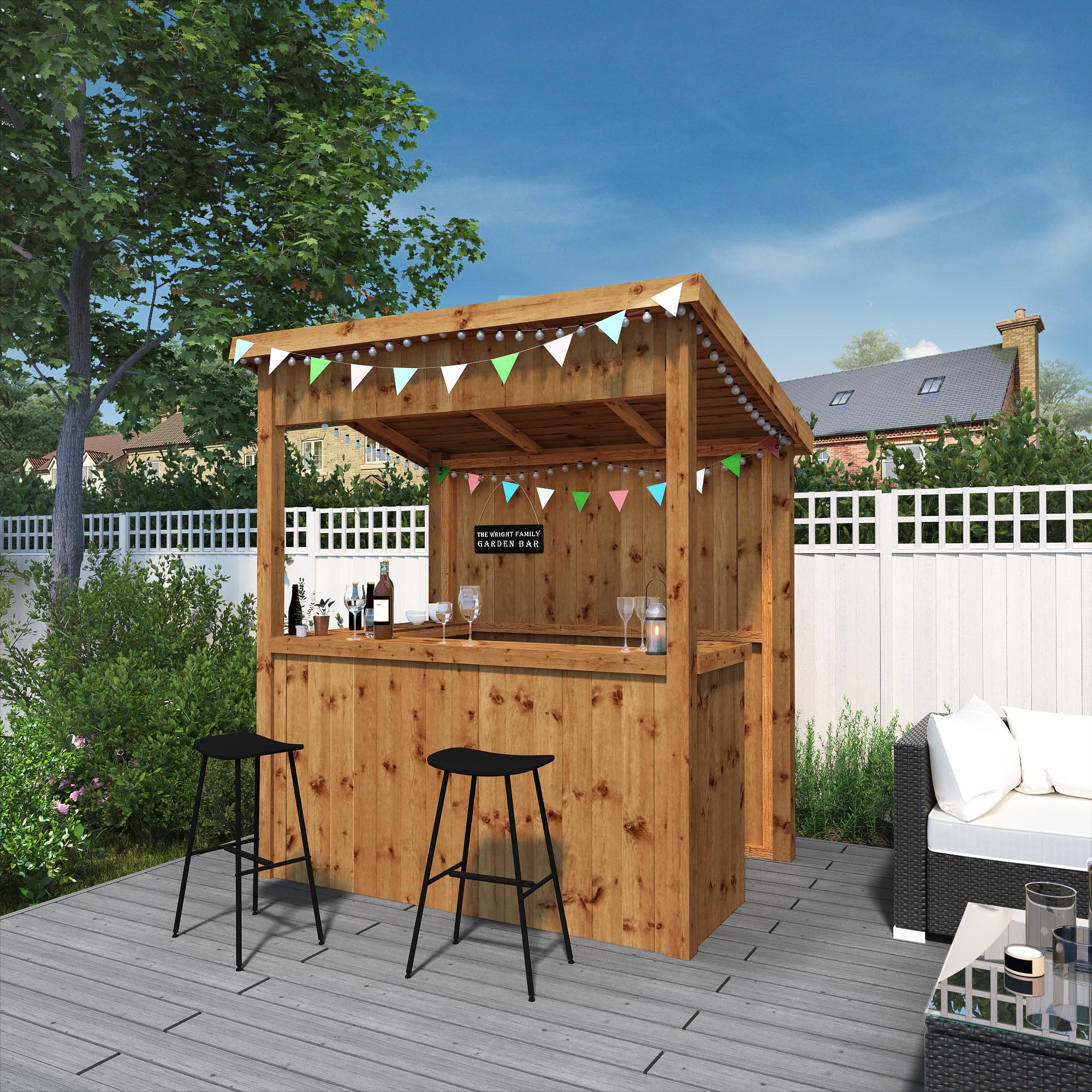 Mercia Pressure Treated Timber Garden Bar - 6 x 5ft