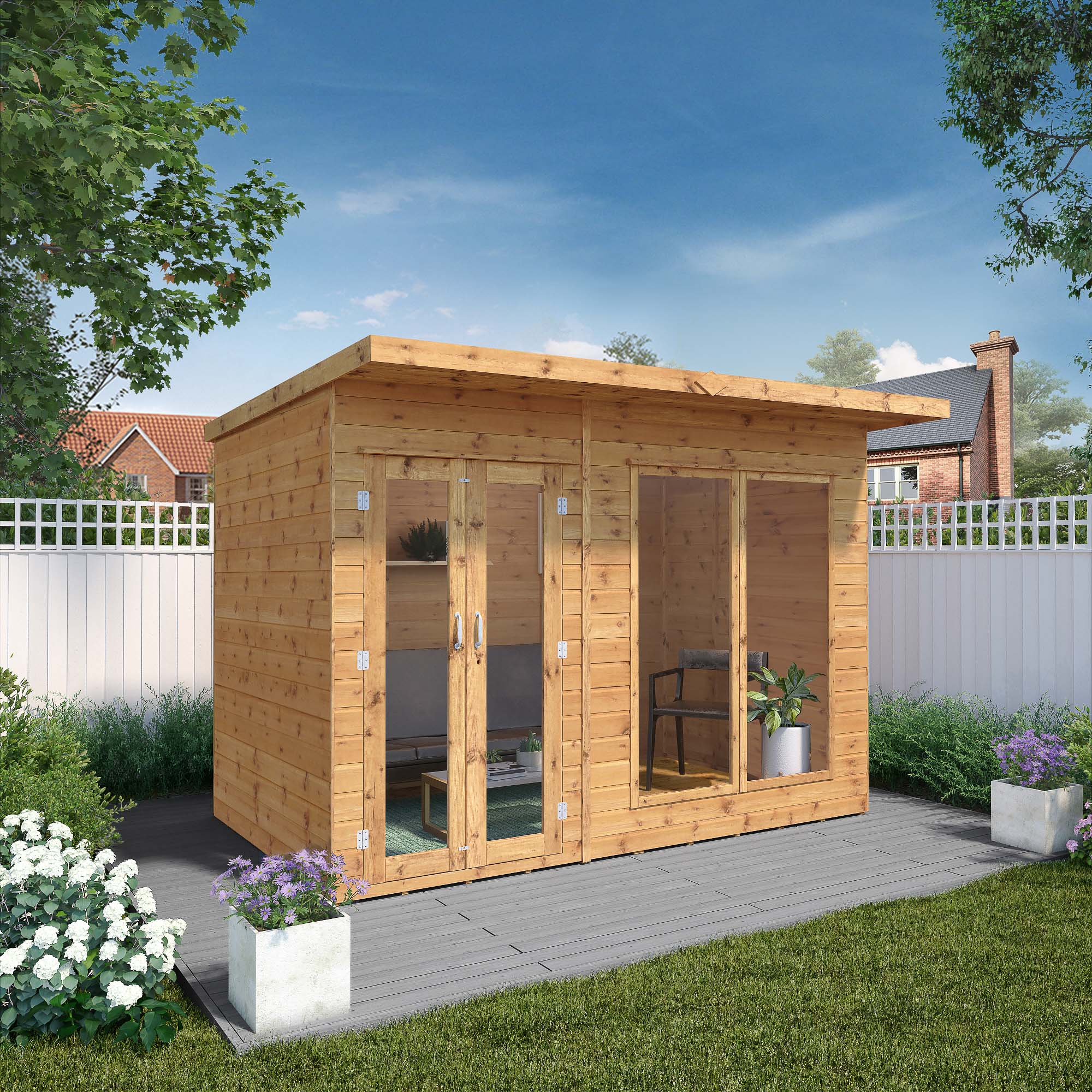 Image of Mercia 10 x 6ft Maine Pent Timber Summerhouse