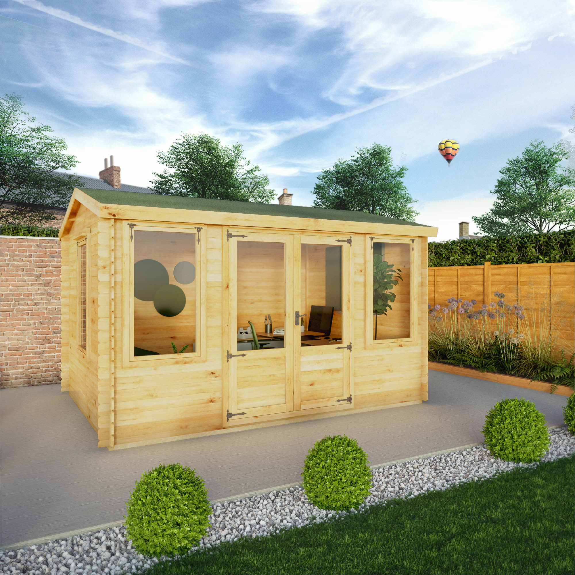 Image of Mercia 4 x 3m Reverse Apex 19mm Log Cabin