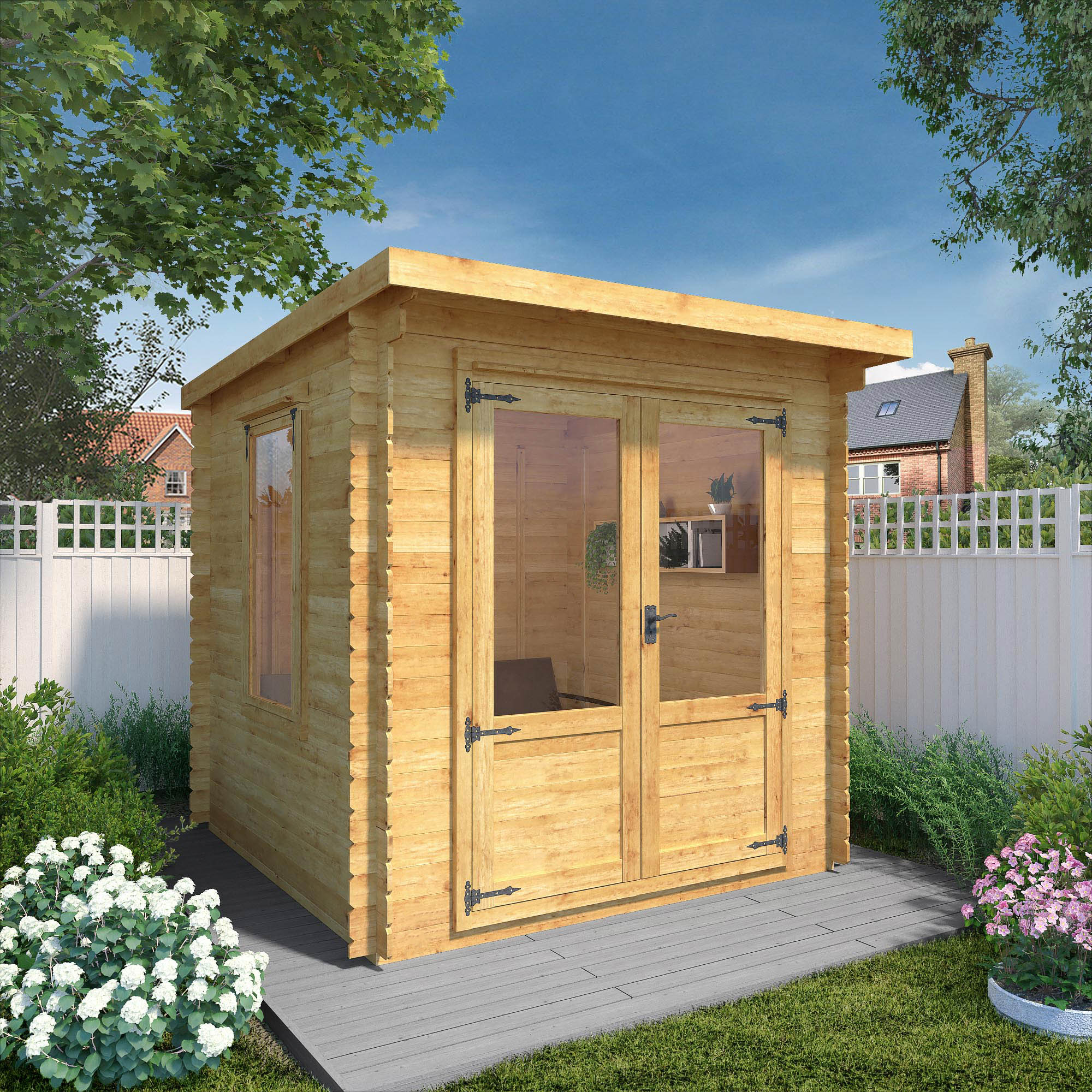 Image of Mercia 2.4 x 2.4m Pent 19mm Log Cabin