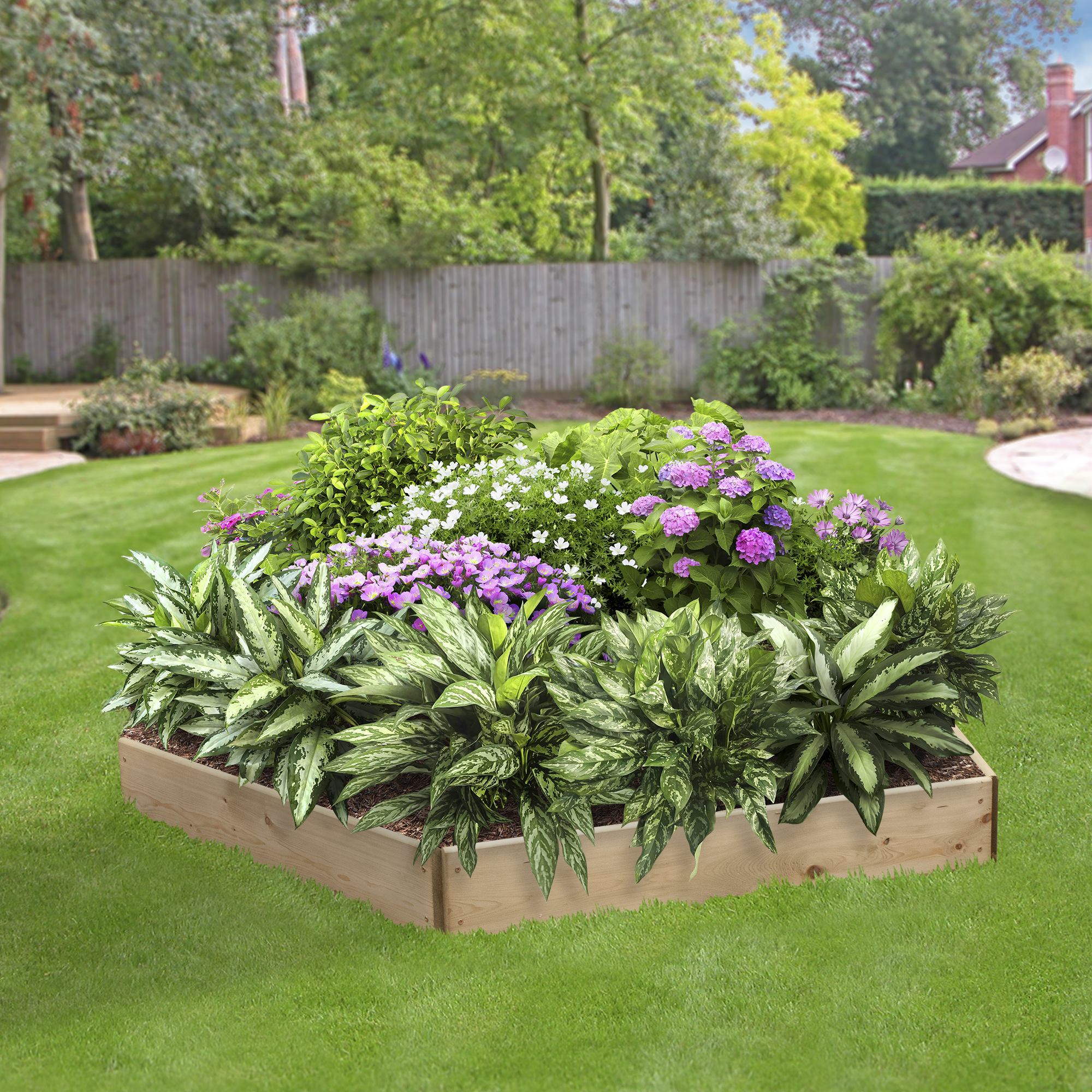 Image of Greena Pentagonal Raised Bed - 150 x 1460 x 1460mm