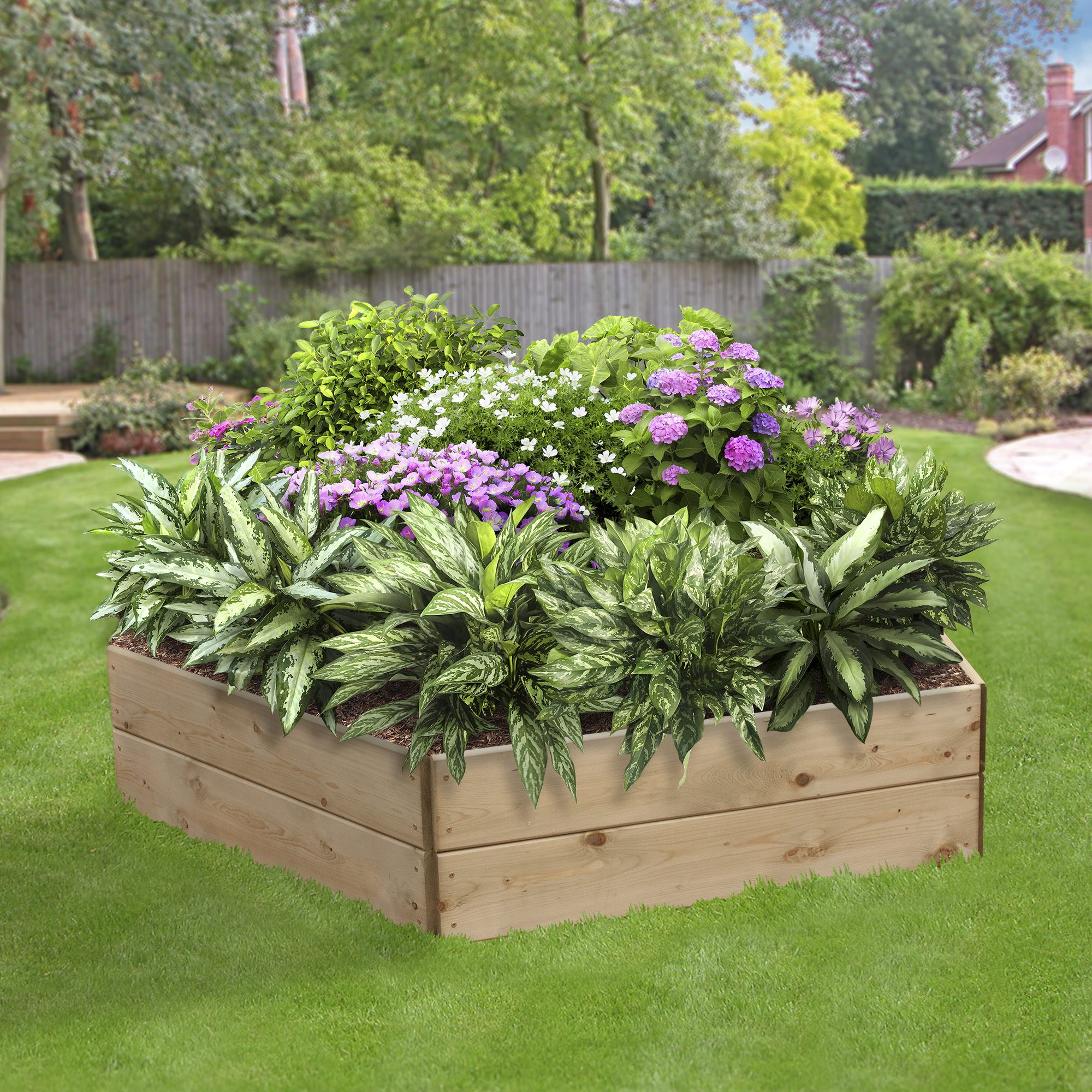 Image of Greena Pentagonal Raised Bed - 300 x 1460 x 1460mm