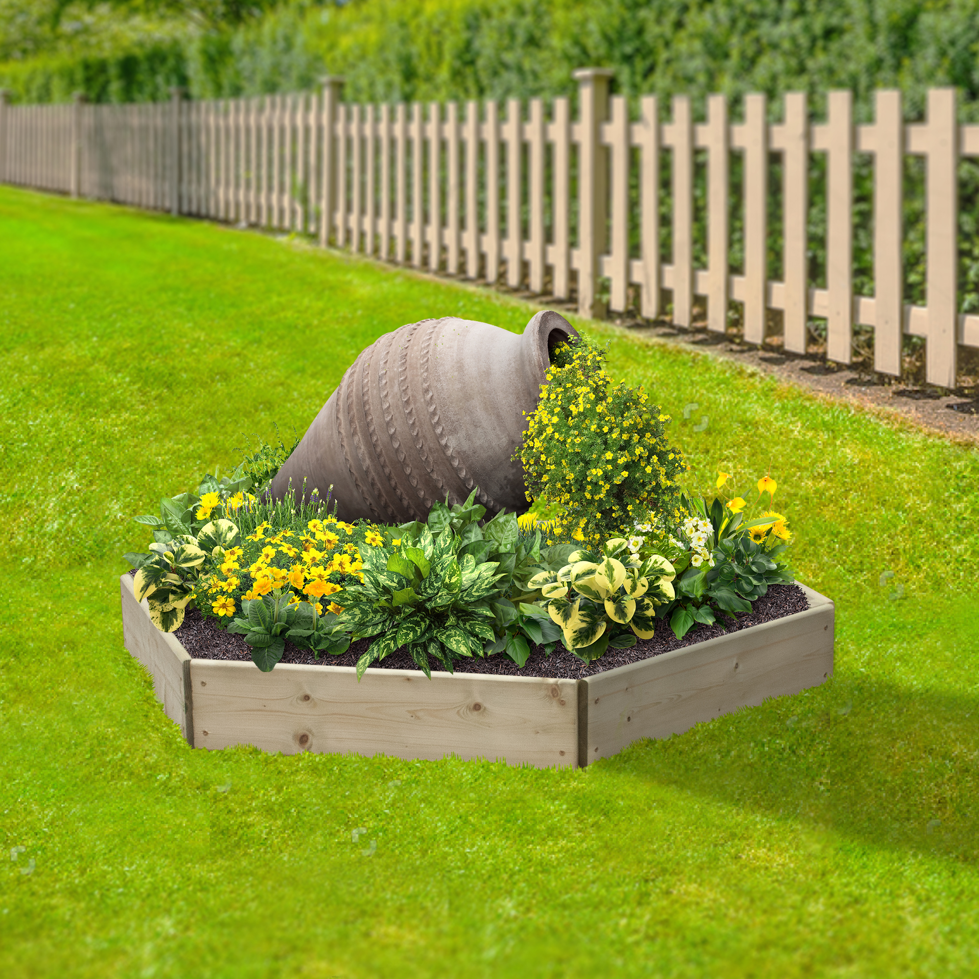 Image of Greena Hexagonal Raised Bed - 150 x 1200 x 1200mm