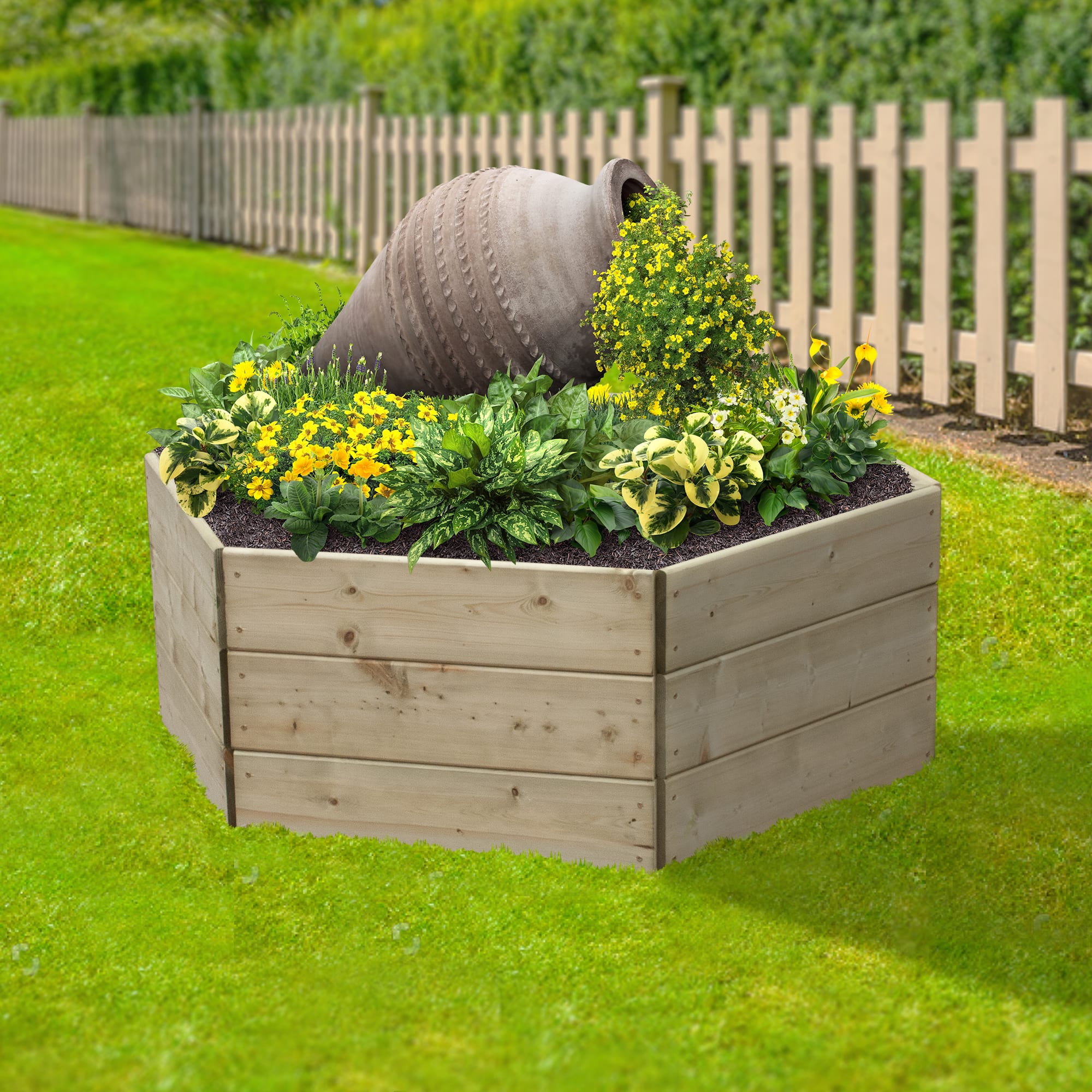 Greena Hexagonal Raised Bed 450 x 1200 x 1200mm Wickes.co.uk