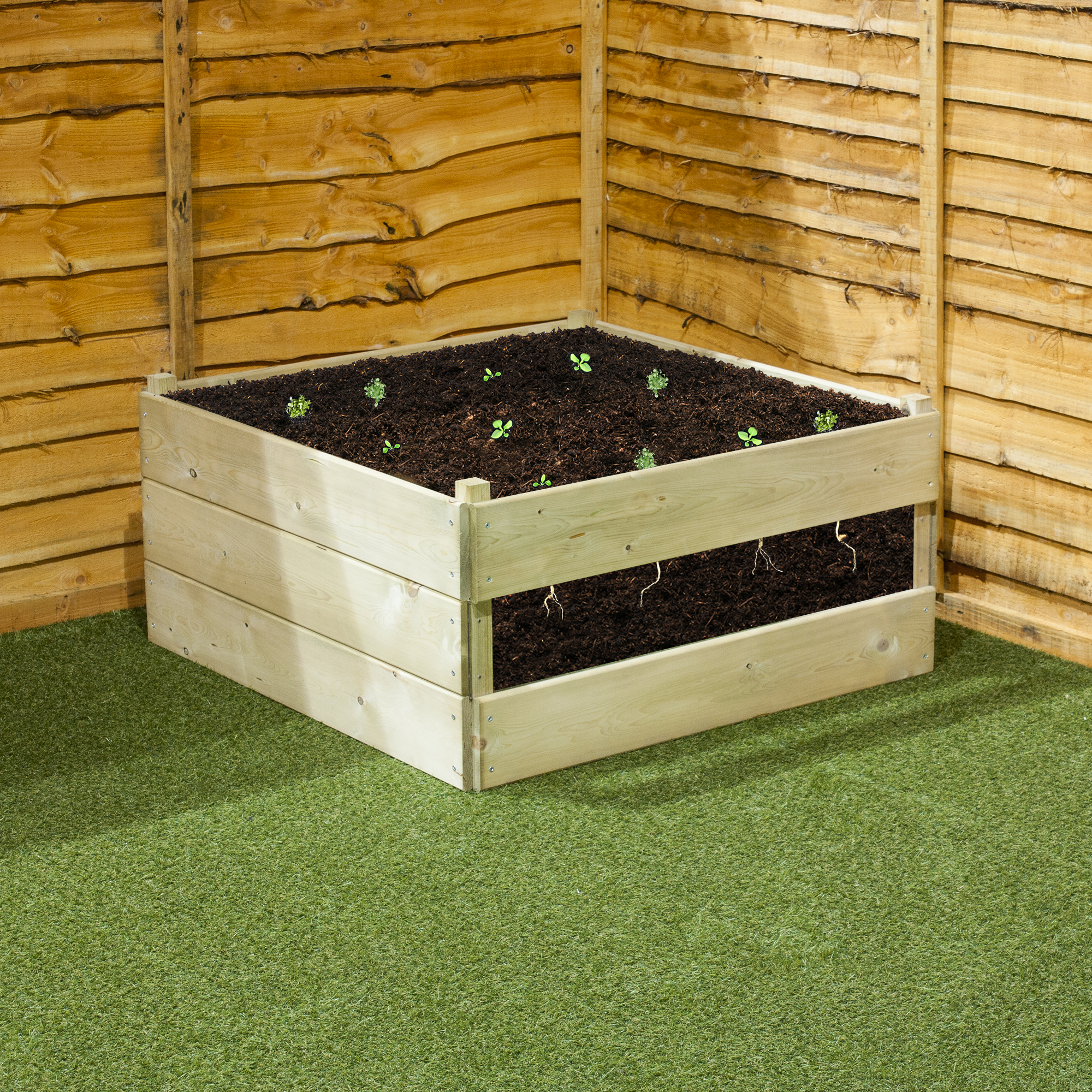 Greena Double Window Raised Bed - 450 x 900 x 900mm