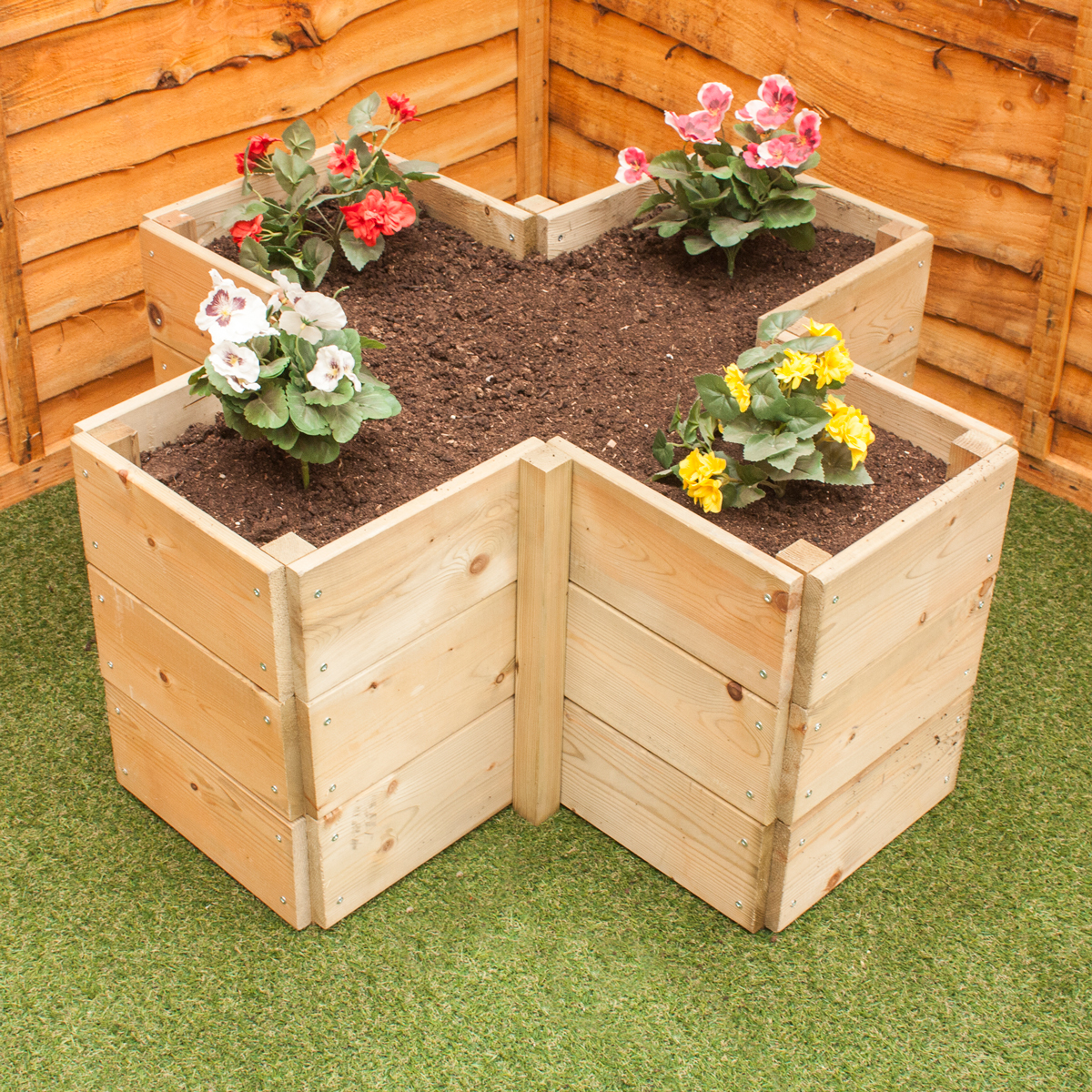 Greena Cross Shaped Raised Bed - 450 x 900 x 900mm