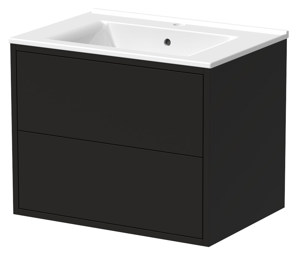 Image of Wickes Tallinn Graphite Push To Open Vanity Unit & Basin - 650 x 550mm