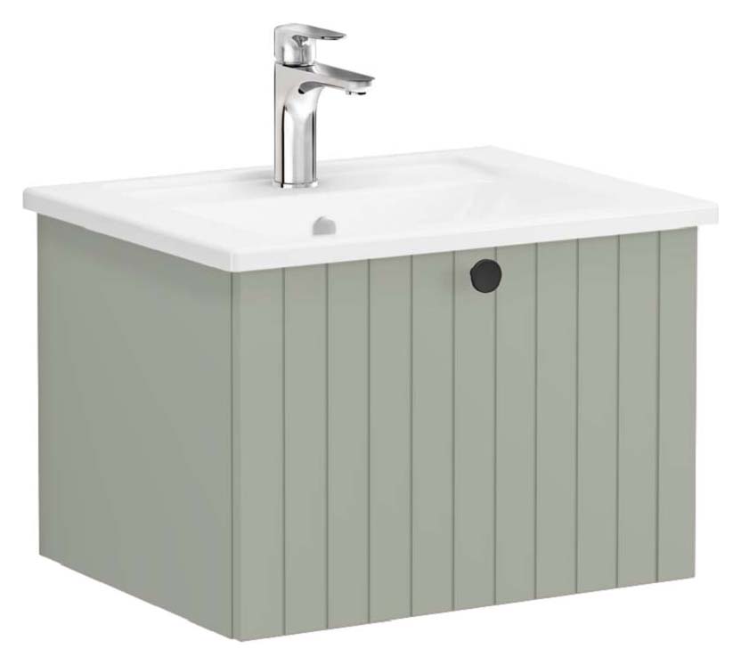 VitrA Root Retro Green Wall Hung Vanity Unit & Basin - 600 x 415mm