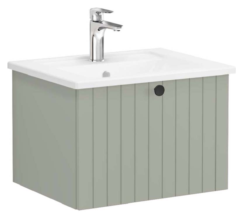 VitrA Avery Retro Green Wall Hung Vanity Unit & Basin - 600 x 415mm