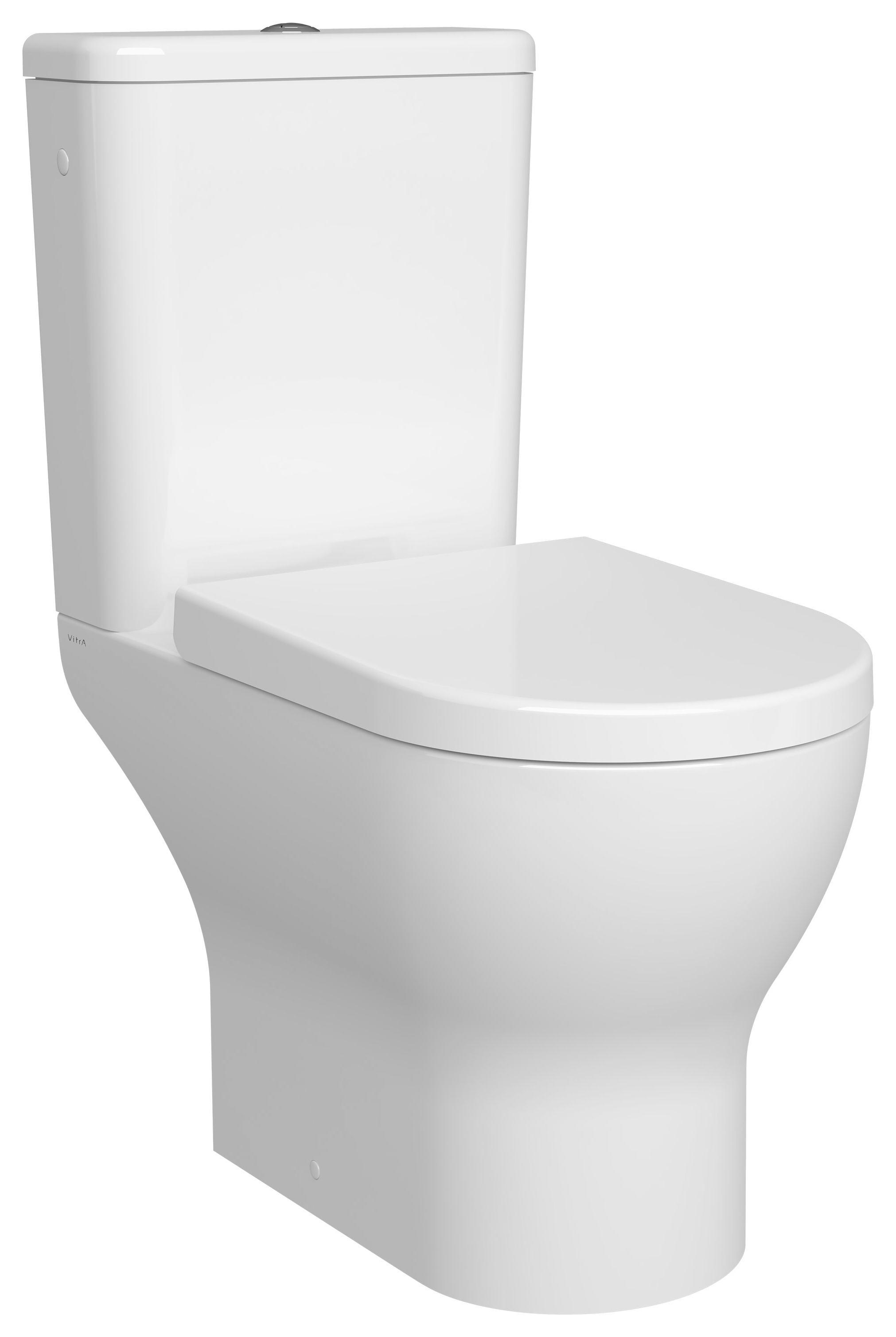 Kerala Round Smooth Flush Open Back Close Coupled Toilet Pan, Cistern & Soft Close Seat