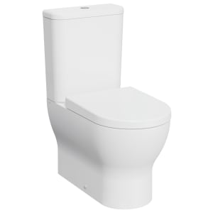 Kerala Round Smooth Flush Fully Shrouded Close Coupled Toilet Pan  Cistern & Soft Close Seat