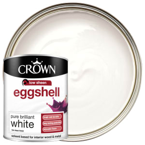 Crown Retail Low Sheen Eggshell Paint - Brilliant White - 750ml