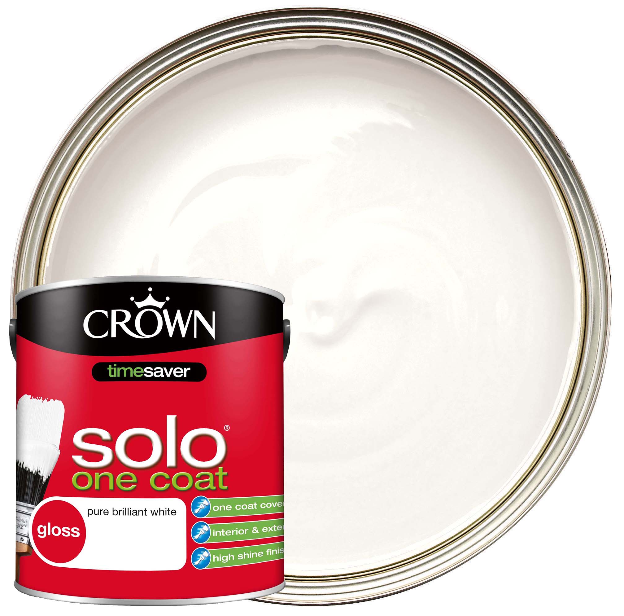 Image of Crown Solo Gloss Paint - Brilliant White - 2.5L