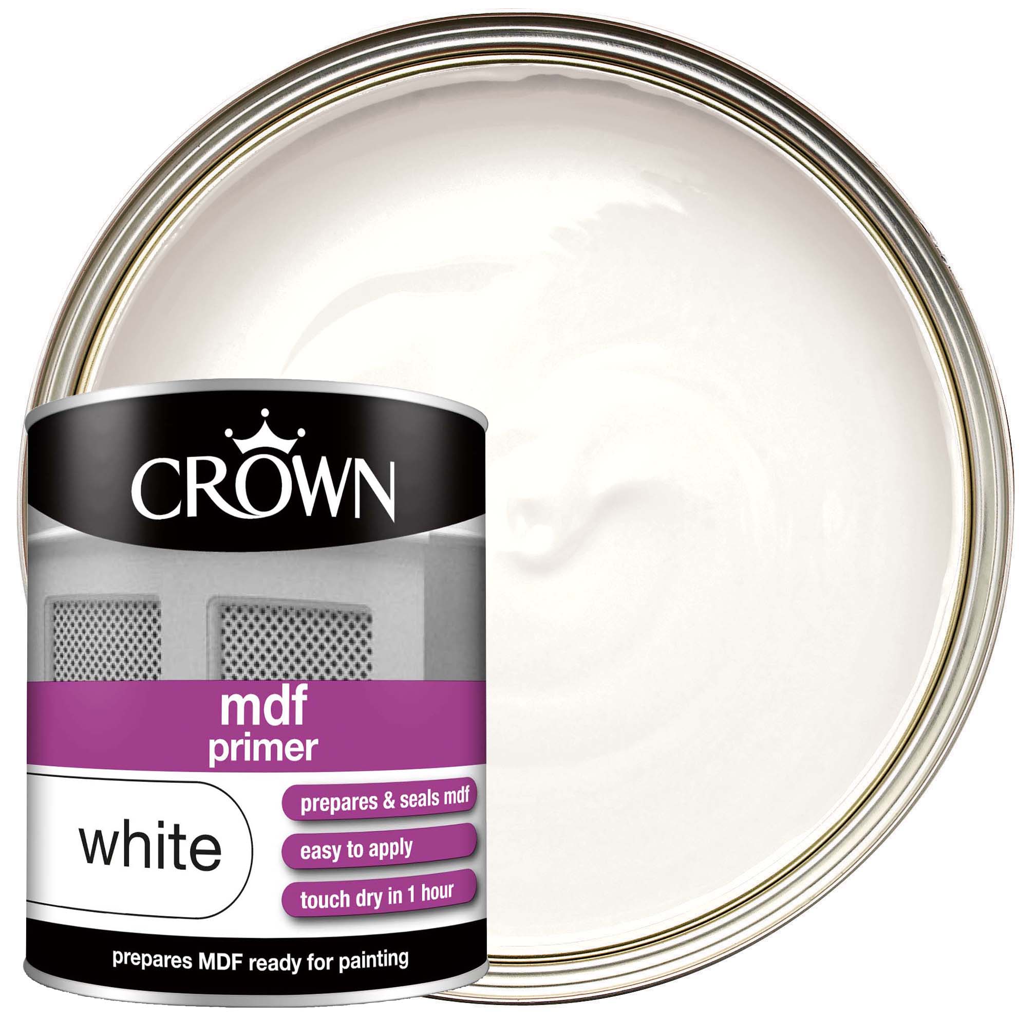 Crown Retail MDF Primer - Brilliant White - 750ml
