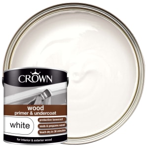 Image of Crown Quick Dry Wood Primer Paint - White - 2.5L