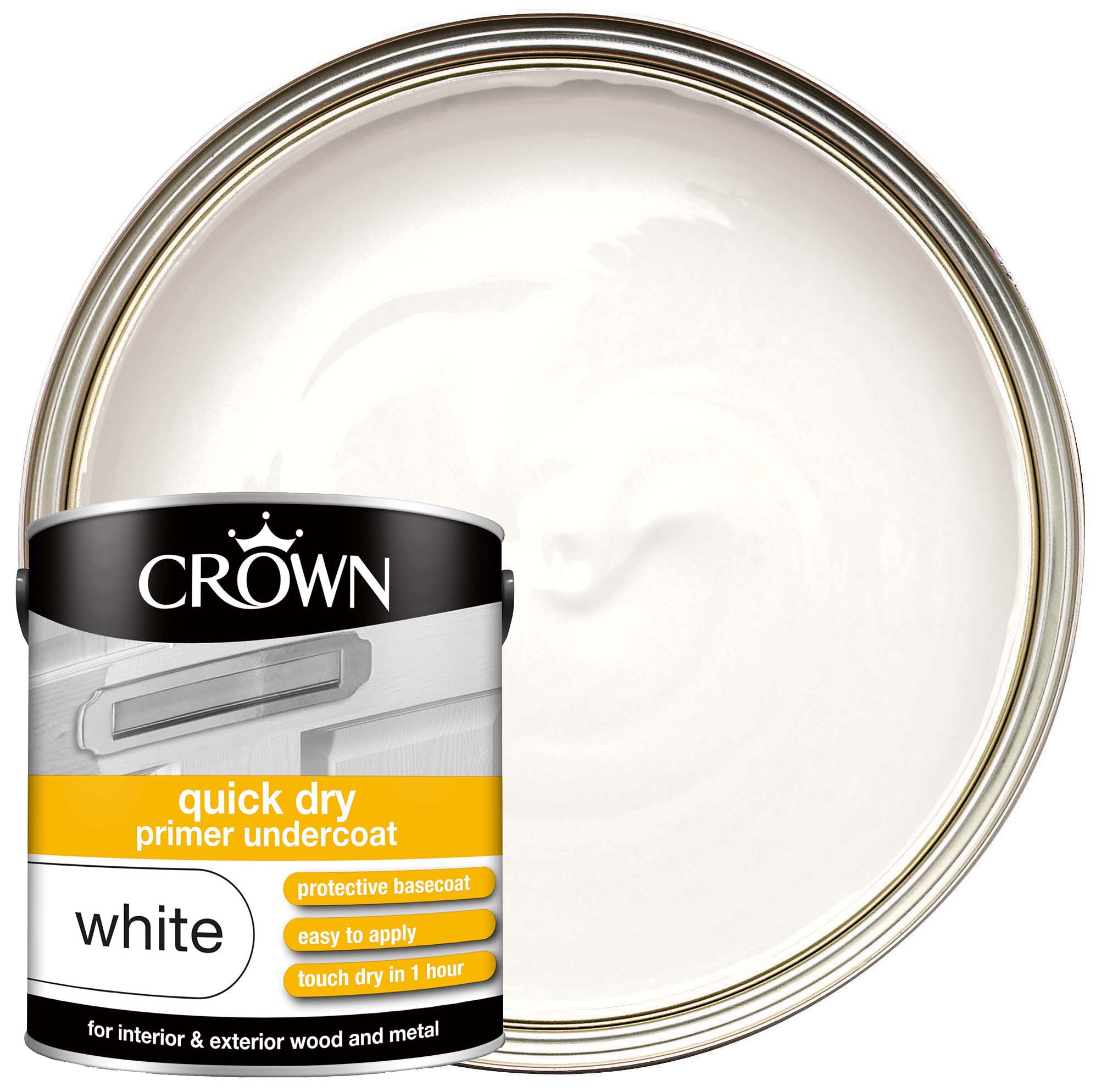 Image of Crown Quick Dry Undercoat Paint - White - 2.5L