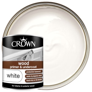 Crown Retail Quick Dry Wood Primer - White - 750ml