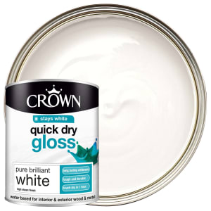 Crown Retail Quick Dry Gloss Paint - Brilliant White - 750ml