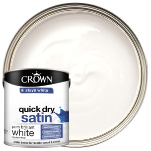 Crown Quick Dry Satin Paint - Brilliant White - 2.5L
