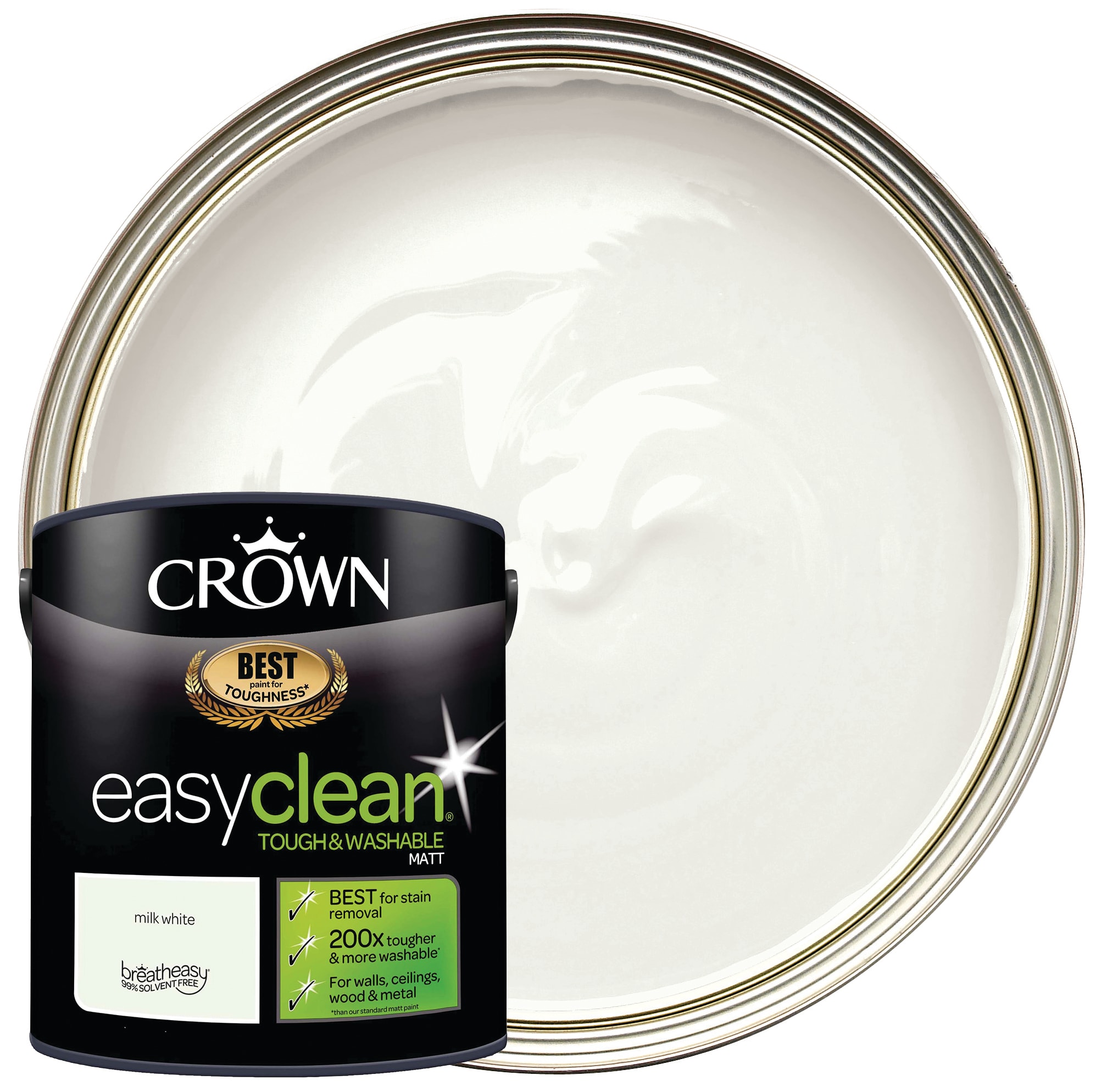 Crown Easyclean Matt Emulsion Paint - Milk White