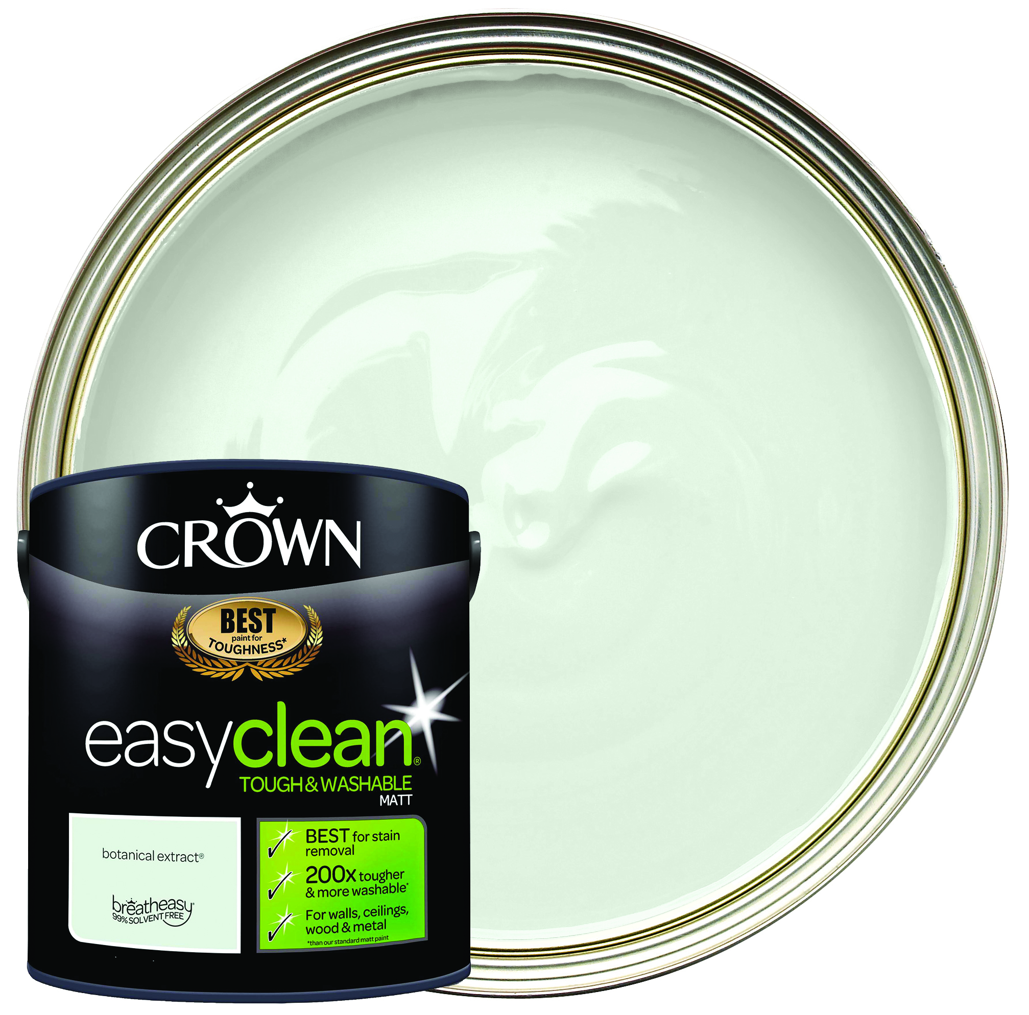 Image of Crown Easyclean Matt Emulsion Paint - Botanical Extract - 2.5L