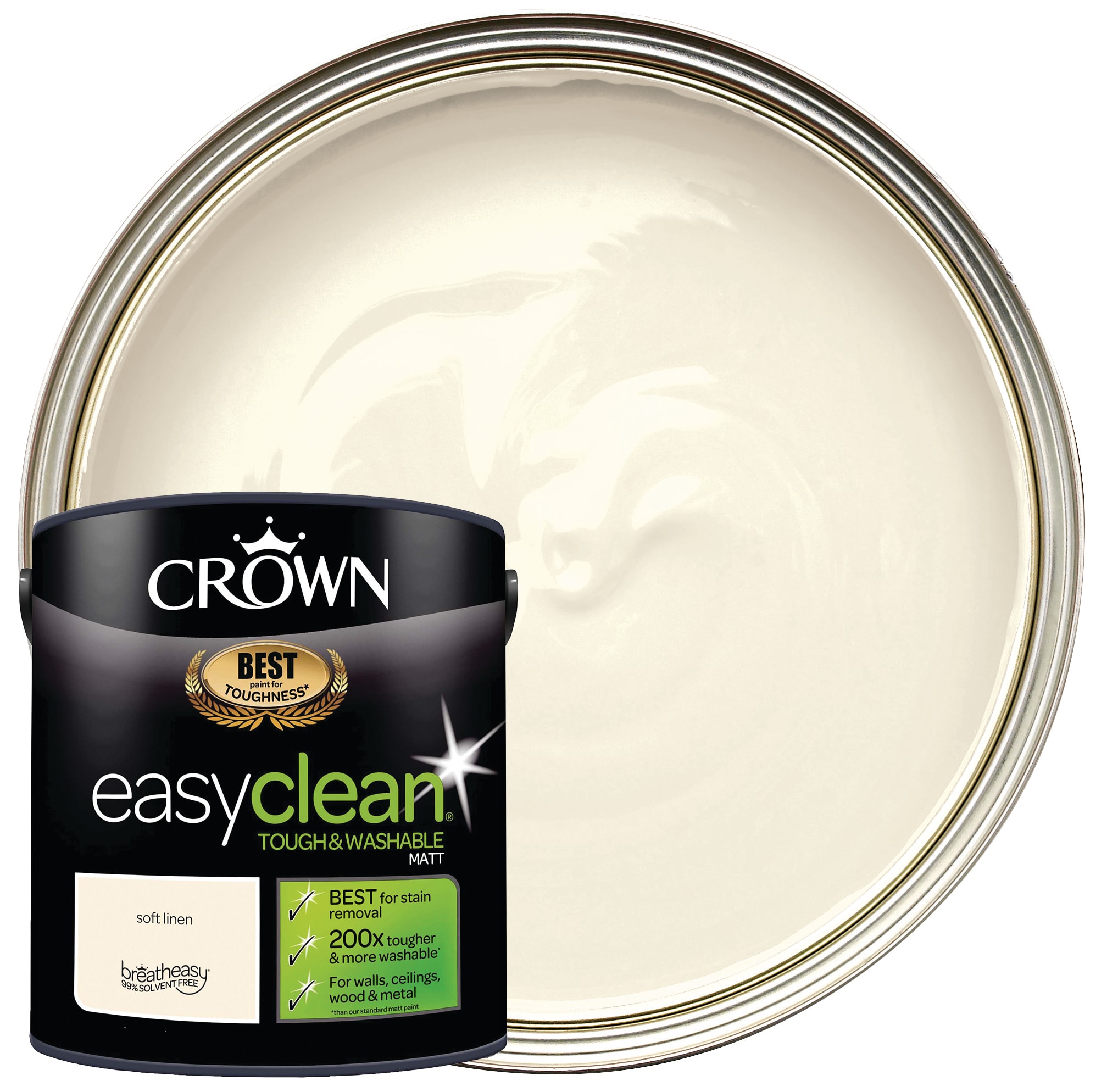 Crown Easyclean Matt Emulsion Paint - Soft Linen