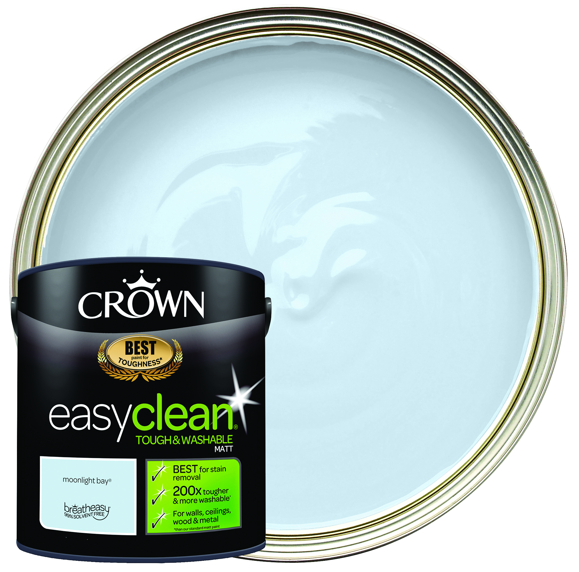 Crown Easyclean Matt Emulsion Paint - Moonlight Bay - 2.5L