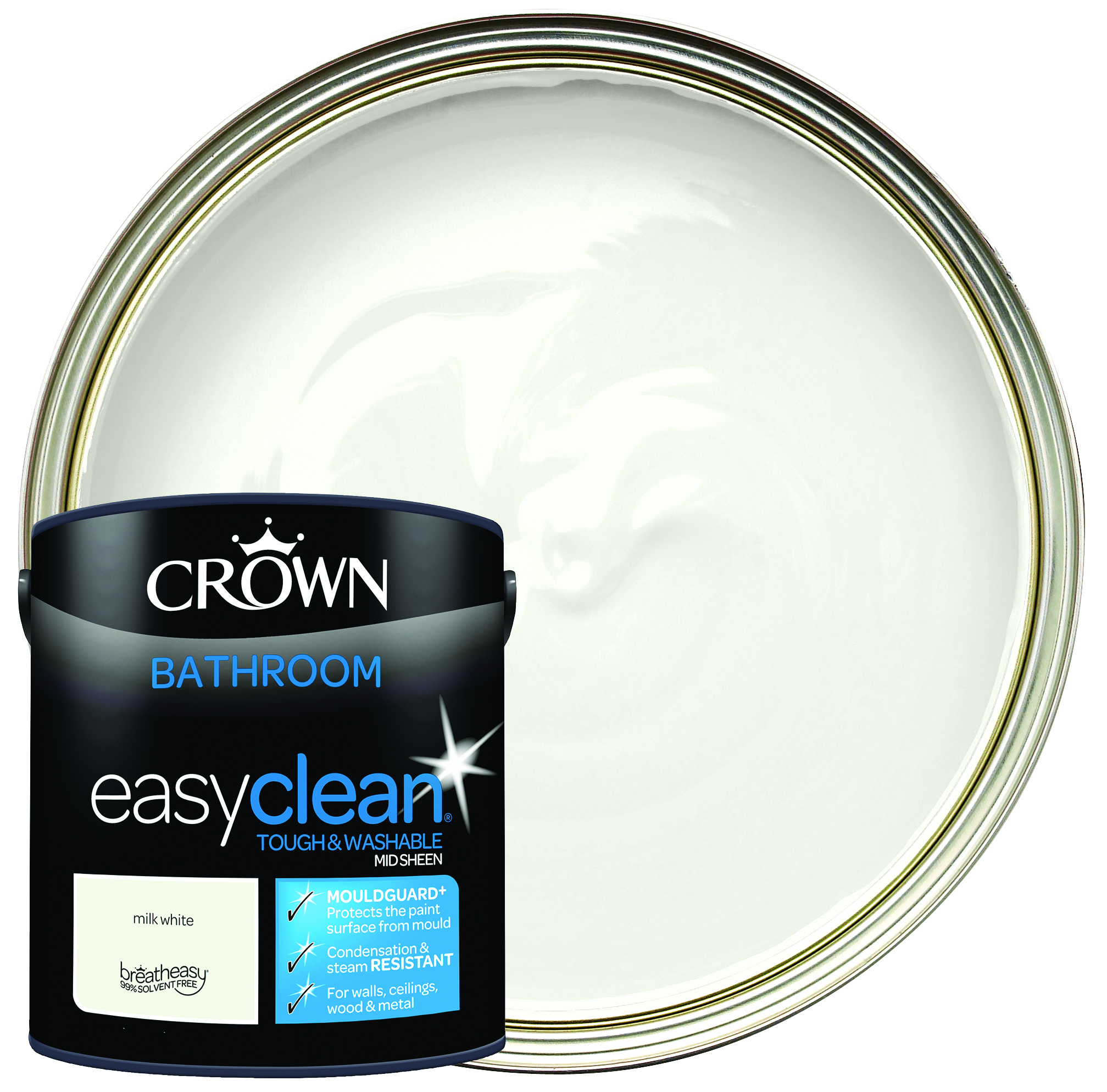 Crown Easyclean Mid Sheen Emulsion Bathroom Paint -