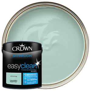 Crown Easyclean Mid Sheen Emulsion Bathroom Paint - Soft Duck Egg - 2.5L